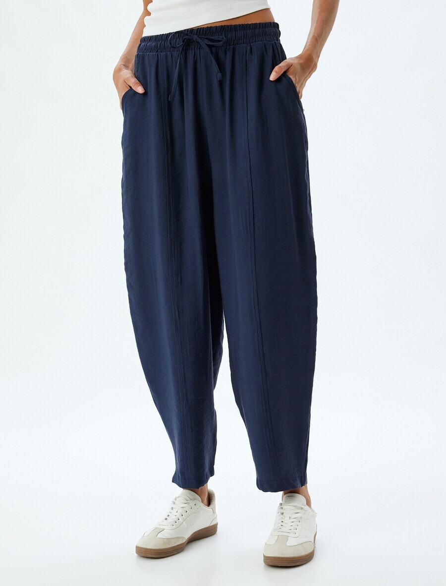 

Тканевые брюки Koton Loose fit Pants, темно-синий