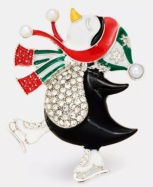 

Брошь в виде пингвина с паве и искусственным жемчугом, эксклюзив от Macy's Holiday Lane, multi