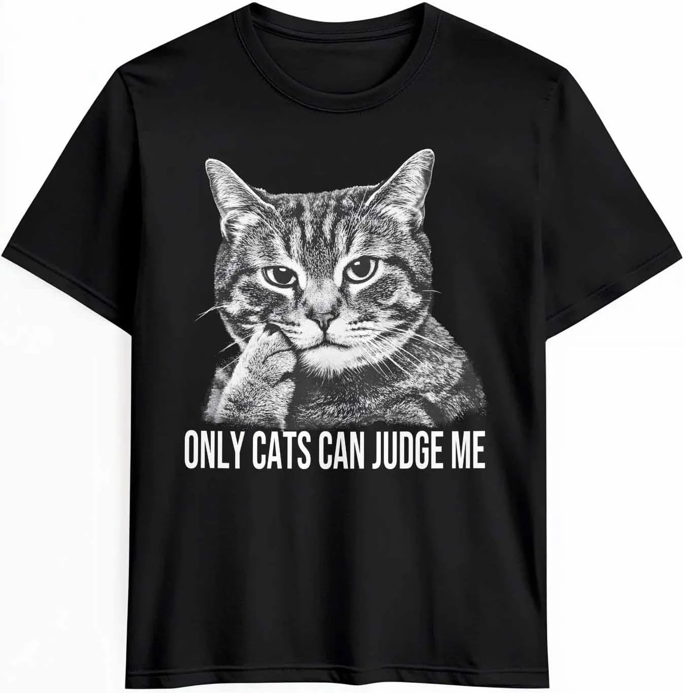 

Футболка мужская Only Cats Can Judge Me с принтом, хлопок CosyBright