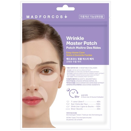 

Пластыри Wrinkle Master Patch — целевые патчи от морщин в Т-зоне и мимических морщинах. Madforcos