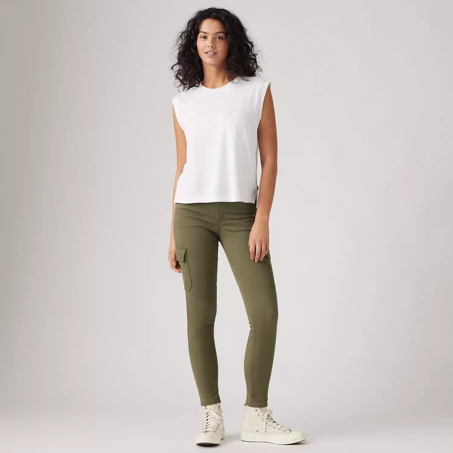 

721 Узкие женские джинсы-карго с высокой посадкой Levi's, цвет Ivy Green