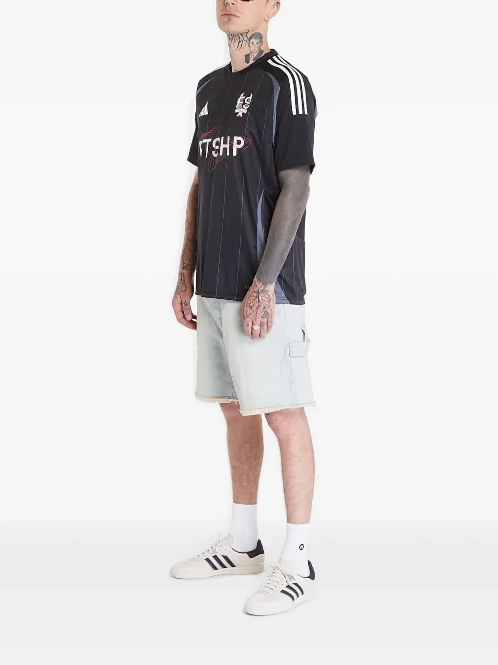 Футболка в полоску adidas X Footshop Euro Style Cup, черный — фото 2