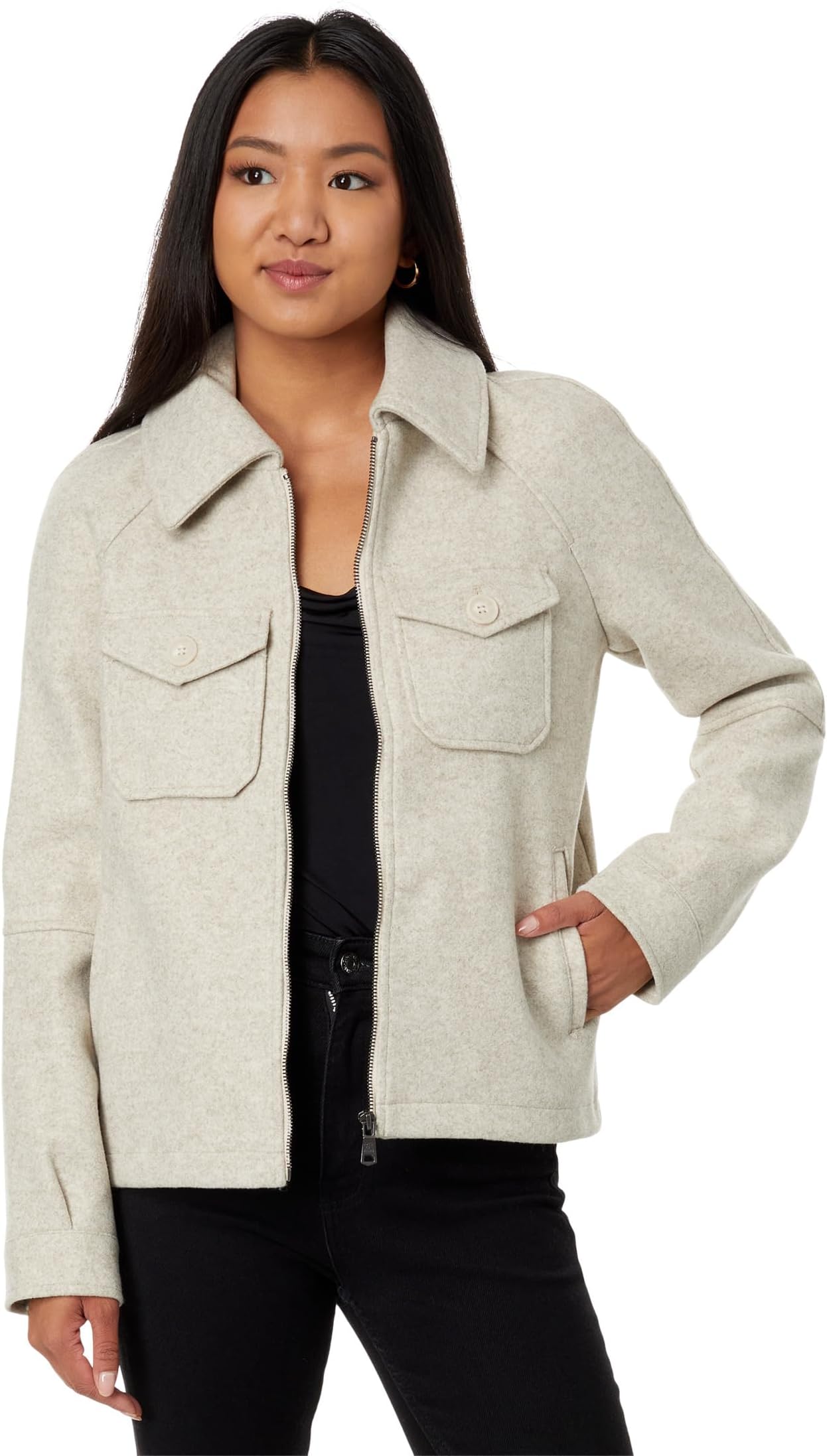 

Куртка Avec Les Filles Relaxed Zip Front Jacket, цвет Bone