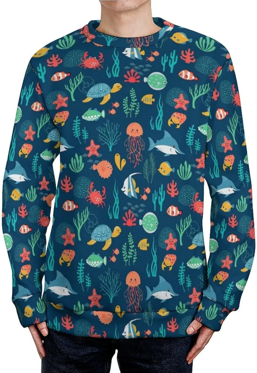 

Мужской свитер с круглым вырезом Sharks Slim Fit TXCUTE