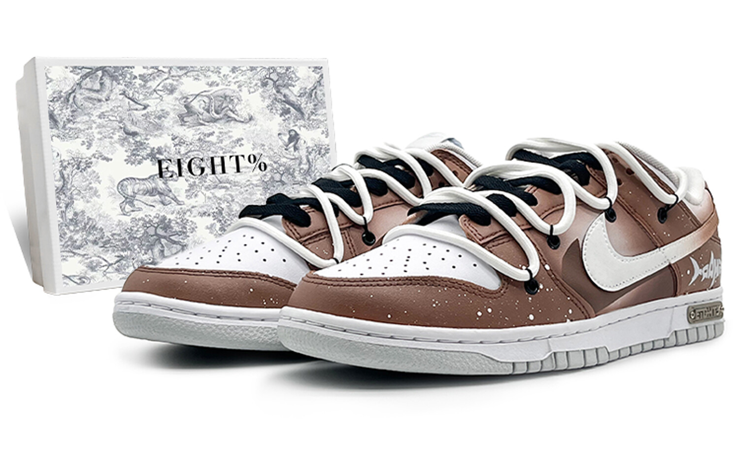 

Кроссовки Nike Dunk Skateboarding Shoes Men Low-top White/Brown, коричневый