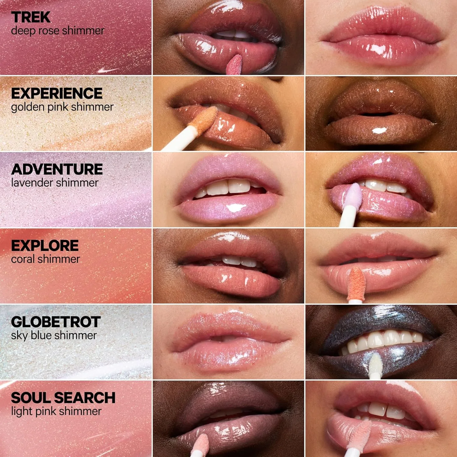 Блеск для губ Milk Makeup Odyssey - нелипкий, увлажняющий, полупрозрачный блеск с длительным сиянием - веганская формула, питает кожу благодаря маслу жожоба., Experience - Golden Pink Shimmer — фото 4