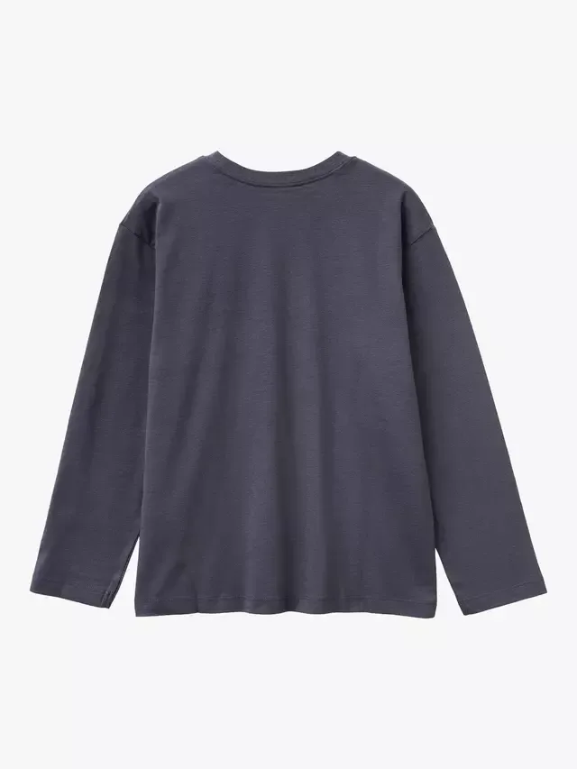 Детская хлопковая футболка с длинными рукавами, синяя Benetton — фото 2