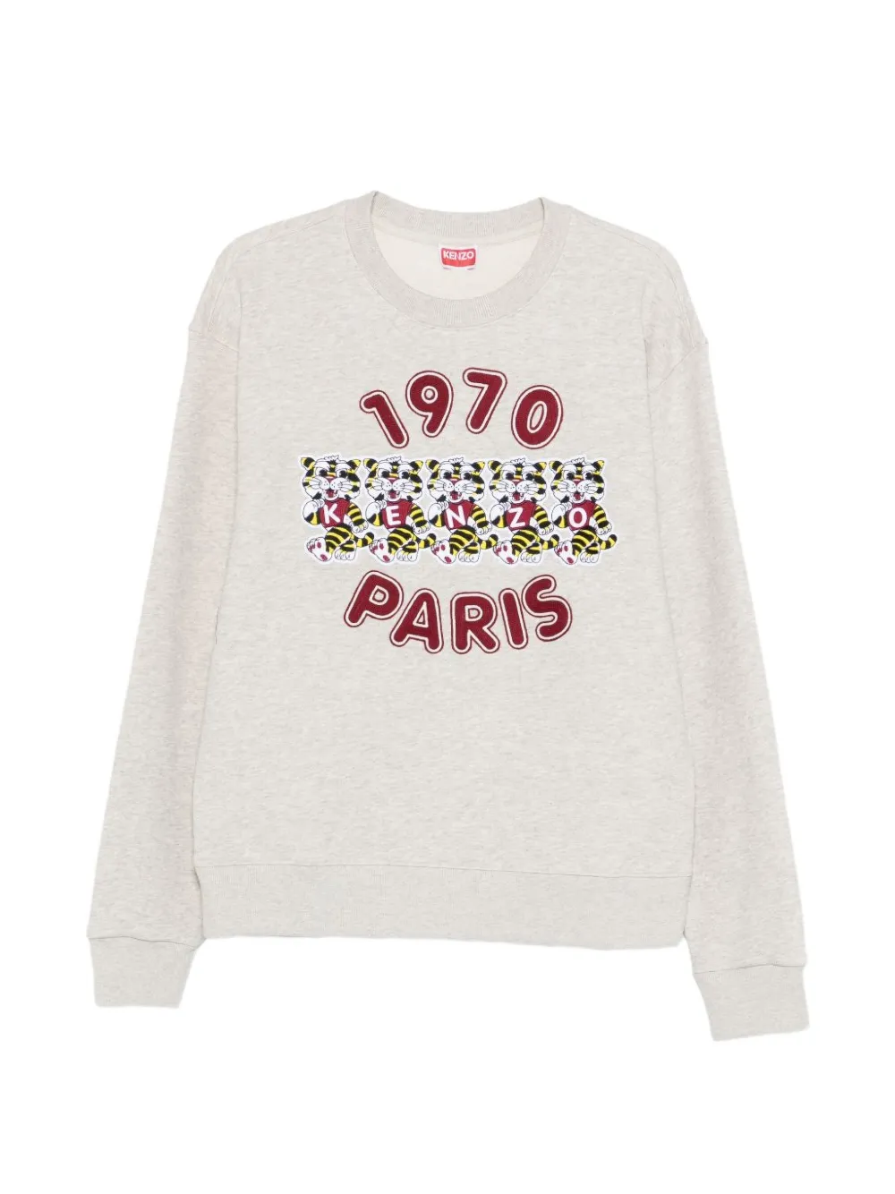 

Свитшот с тигровым принтом и круглым вырезом Kenzo, бежевый