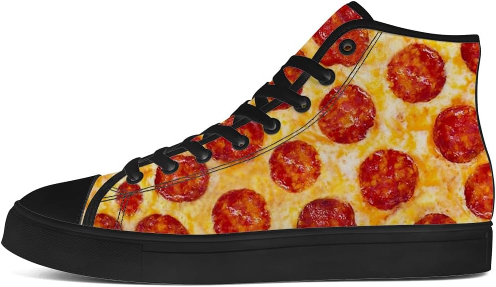 Кеды chebing Pizza High Top на высокой подошве для мужчин и женщин, высокие кроссовки на шнуровке, повседневная обувь, подарок для парня или девушки, желтый — фото 3