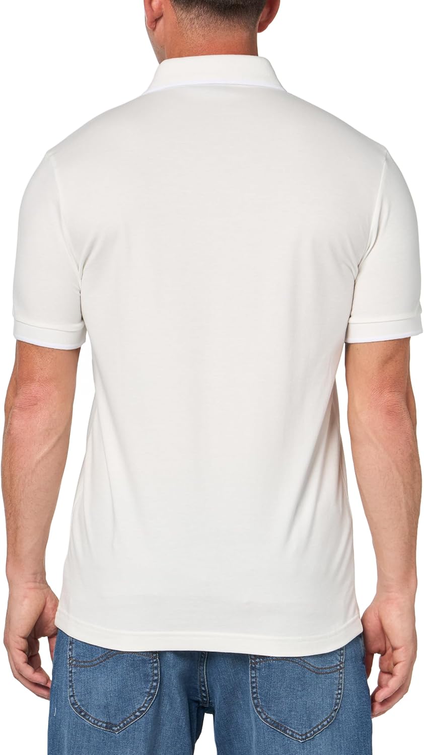 BOSS Мужская поло с квадратным логотипом Slim Fit из хлопка, White Bone — фото 2
