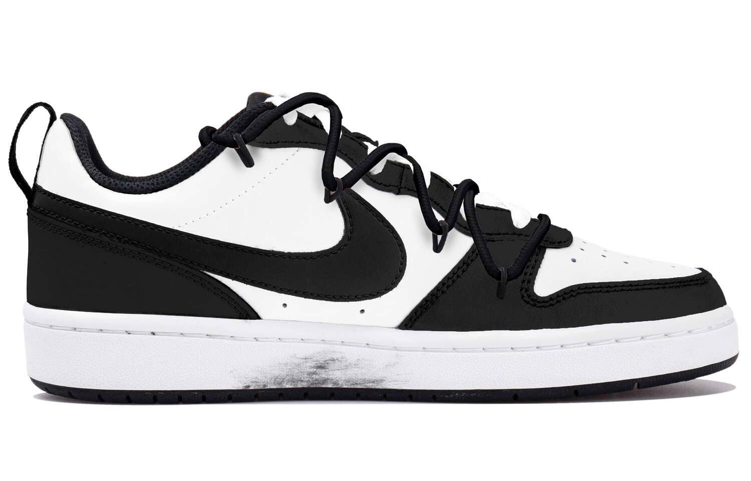 

Кроссовки Nike Court Borough Skateboard Shoes Women's Low-Top Black White, Черный, Кроссовки Nike Court Borough Skateboard Shoes Women's Low-Top Black White