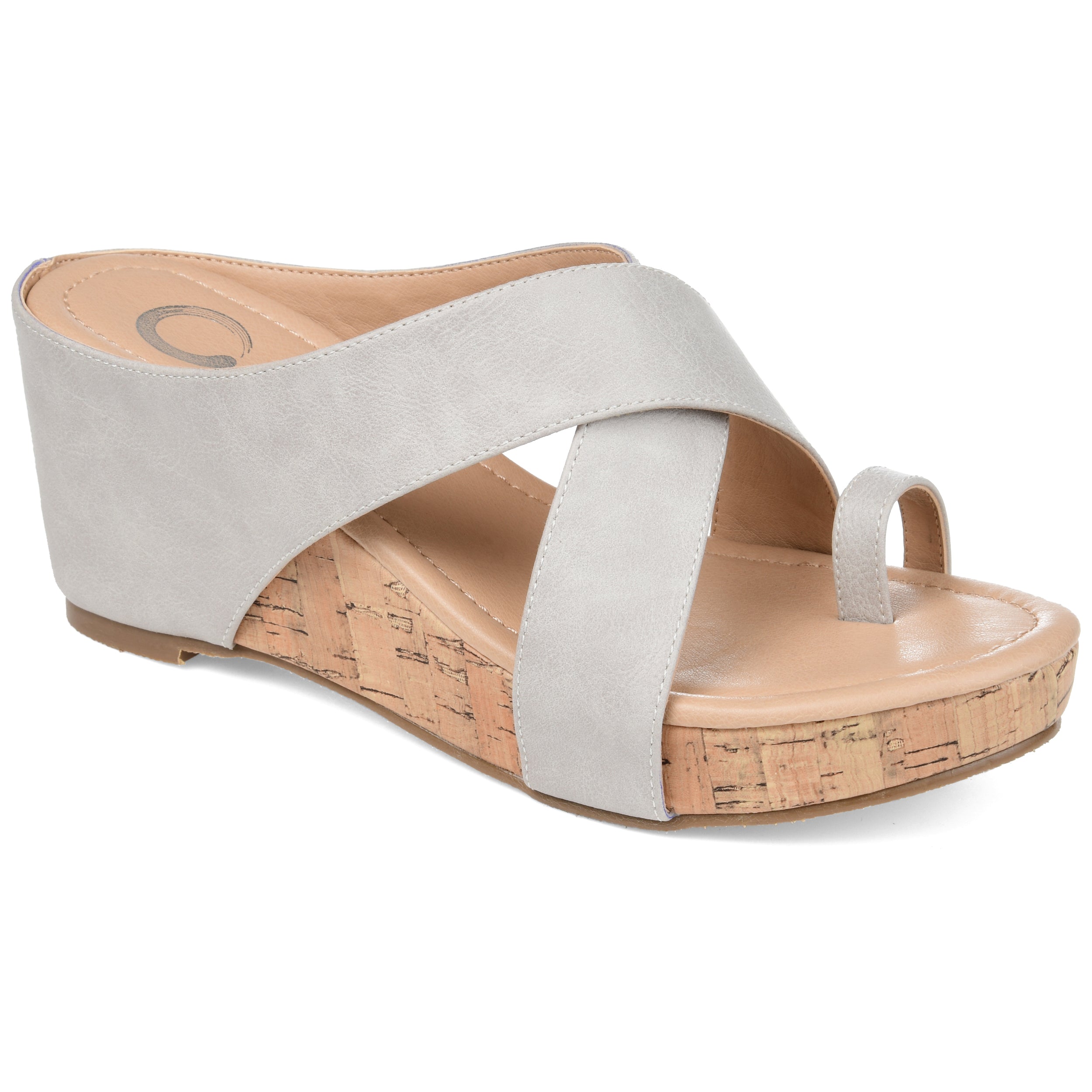 Женские босоножки Tru Comfort Foam Rayna на танкетке из коллекции Journee, цвет stone