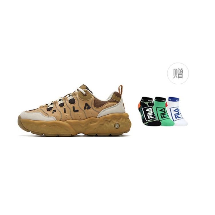 FILA Мужские повседневные кроссовки low top MUFFIN с амортизацией, устойчивые к истиранию, легкие, коричневый белый — фото 3