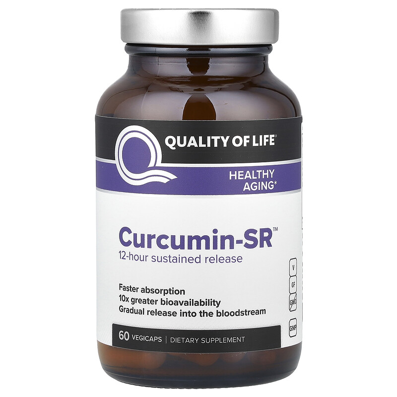 

Quality of Life, Curcumin-SR`` 60 растительных капсул