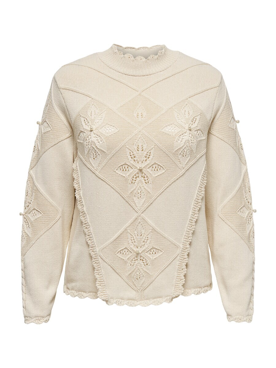 

Тонкий вязаный свитер ONLY Carmakoma Sweater CARNICOLINE, кремовый