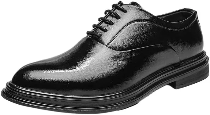 Туфли-лодочки мужские Groom Lace Up Evening Dress Shoes, черный UOPYNE