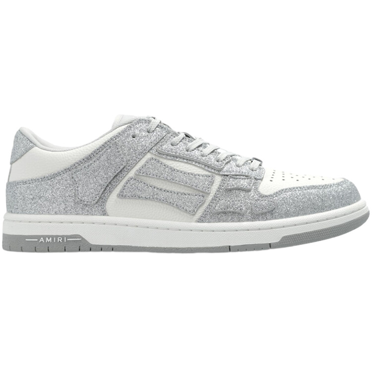 Кроссовки AMIRI Skel Top Glitter Panelled Sneakers, серый/белый — фото 2