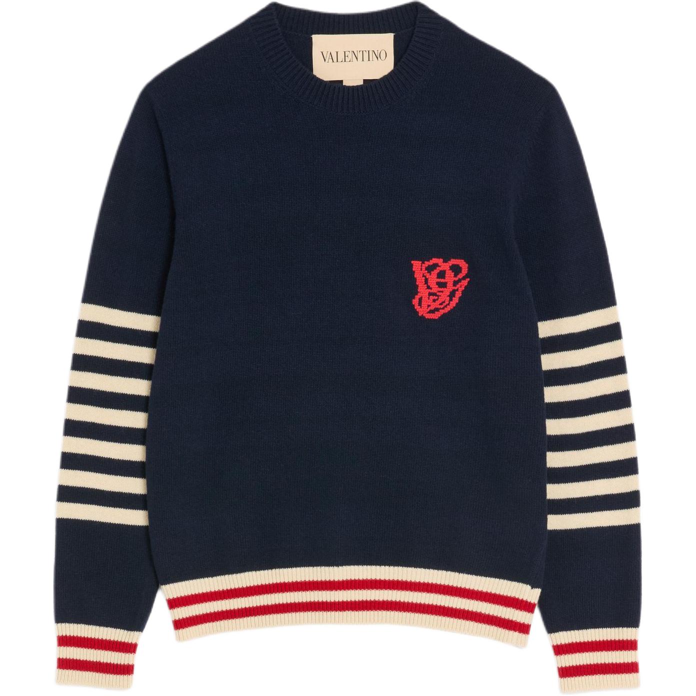 

Valentino Свитер мужской Marine Blue с круглой горловиной Moderate