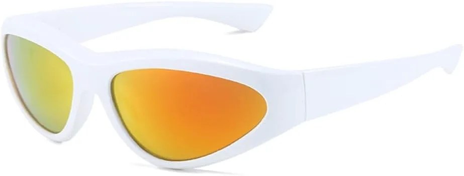 

Спортивные солнцезащитные очки в стиле панк для женщин и мужчин, в стиле стимпанк, зеркальные, винтажные, с защитой от УФ-излучения UV400 HDUBFY, C9 White Red Film