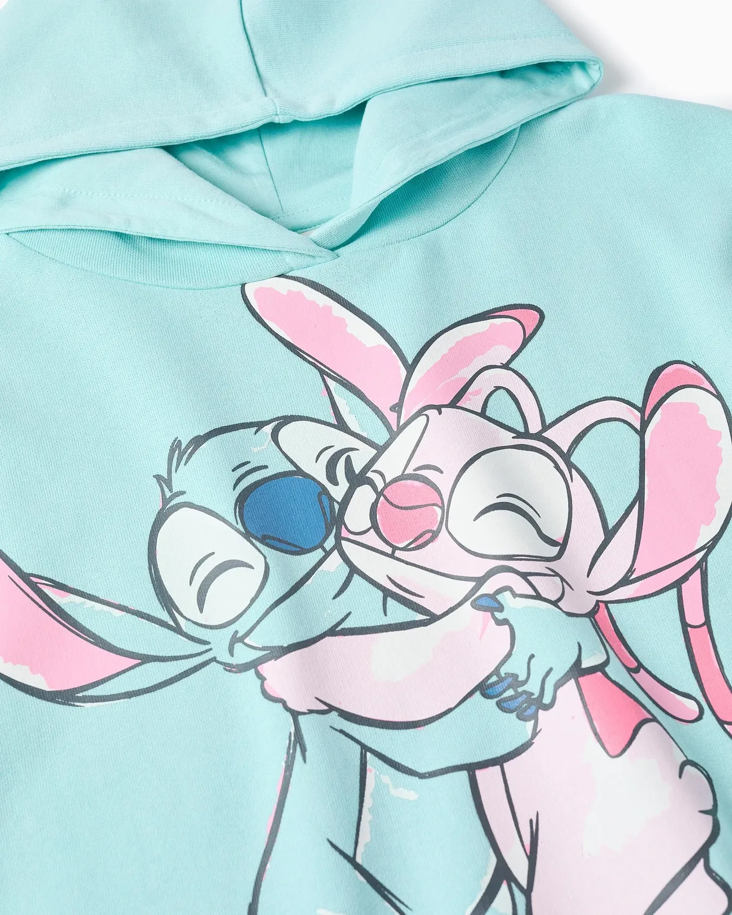 Толстовка для девочки 100% хлопок с принтом Stitch Zippy, светло-голубой — фото 2