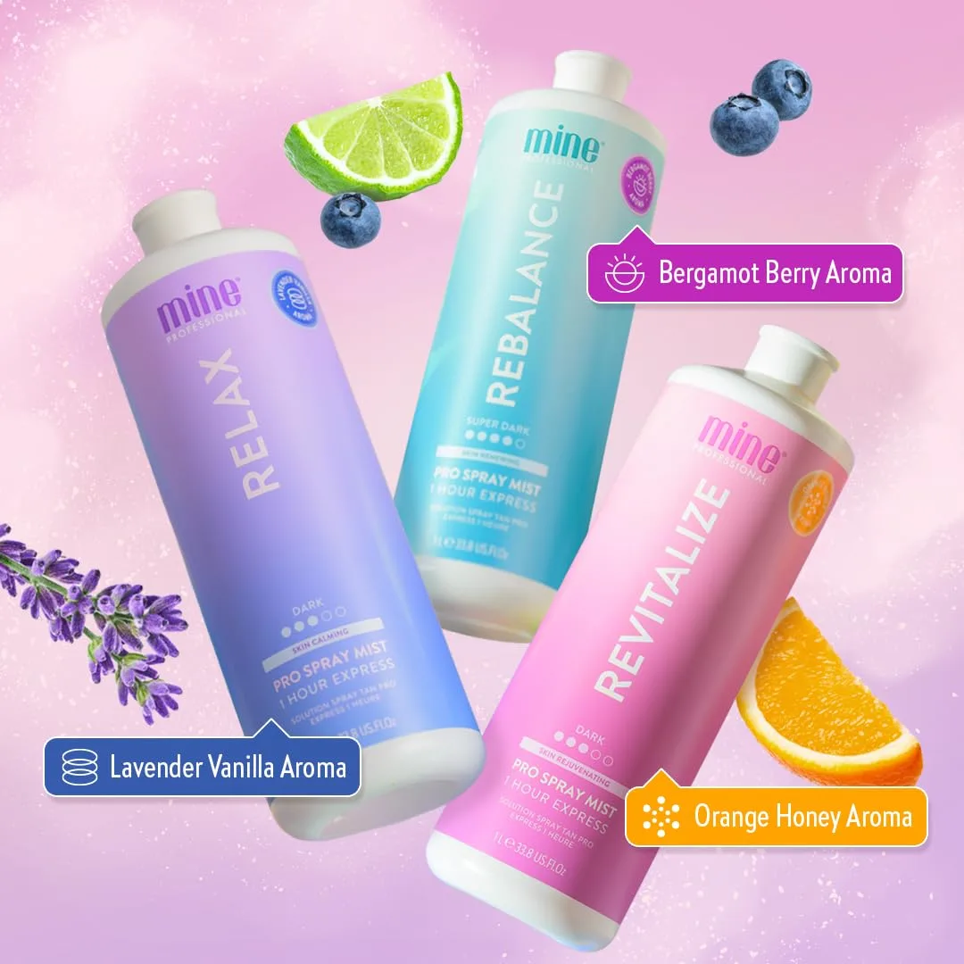 MineTan Spray Tan Solution | Revitalize - спрей для автозагара для темного бронзового оттенка, быстросохнущий, экспресс-эффект за 1 час, увлажняющий, профессиональная формула, vegan, 1000 мл Minetan Body.Skin, Medium — фото 4