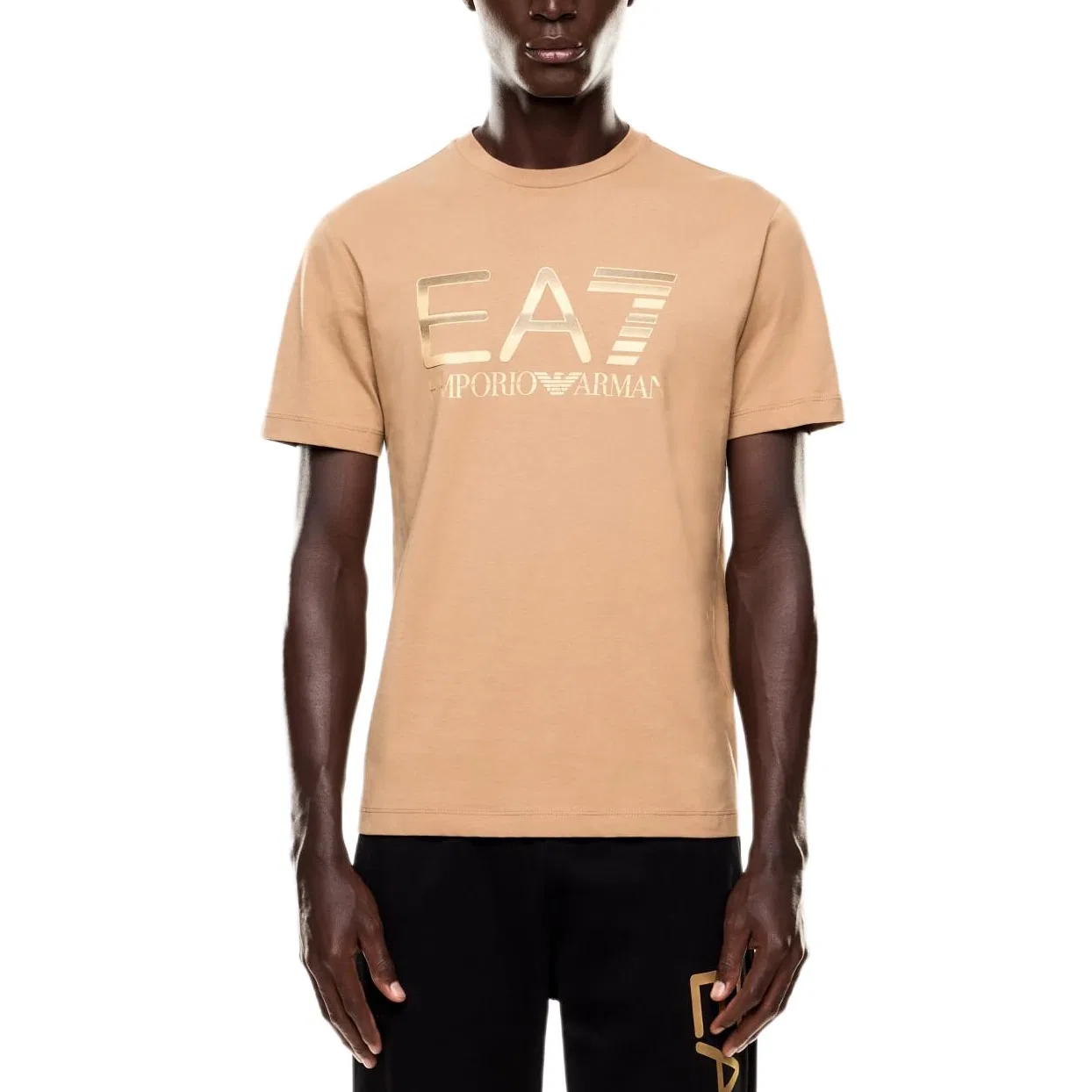 Футболка Emporio Armani EA7 для мужчин, цвет хаки — фото 4