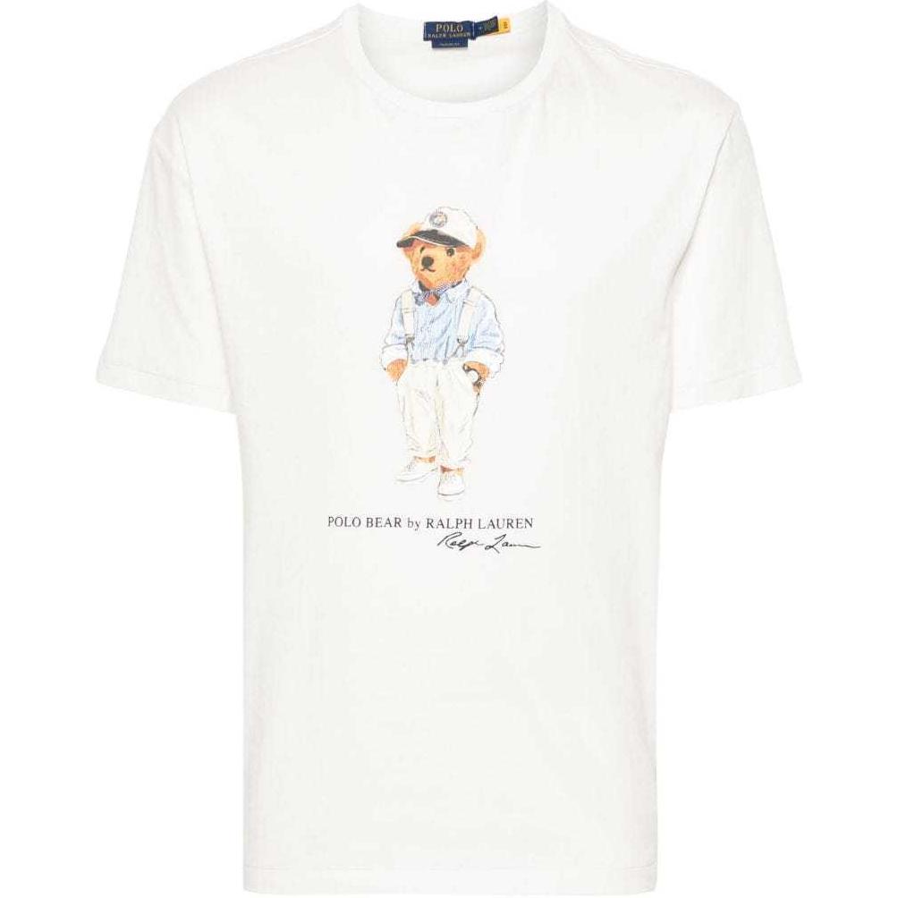 Классическая футболка с медведем Polo Ralph Lauren, белая — фото 2