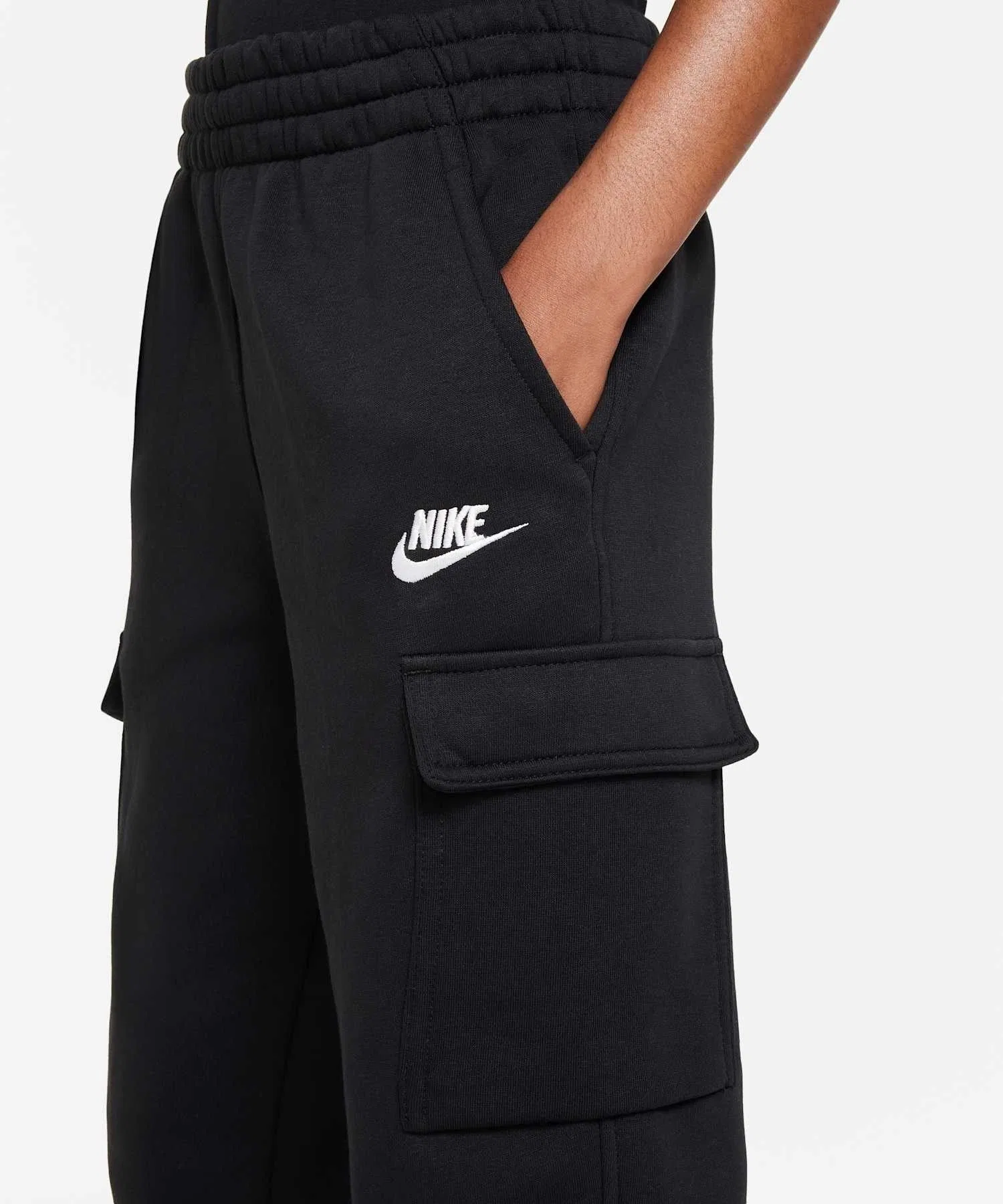 Детские флисовые брюки-карго Nike Sportswear Club / Детские флисовые брюки-карго Nike Sportswear Club FD3012-010, черные — фото 4