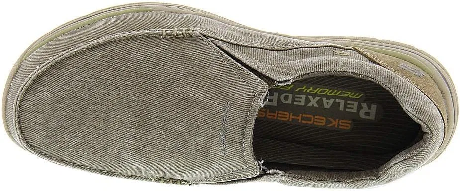 Мужские лоферы Skechers Expected Avillo свободного кроя без шнурков, Khaki — фото 3