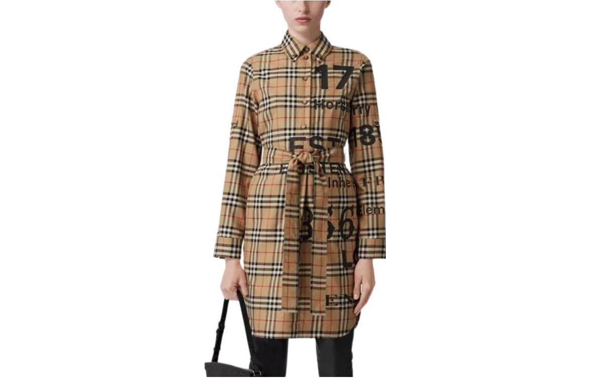 

Burberry женское платье с длинными рукавами, цвет Beige