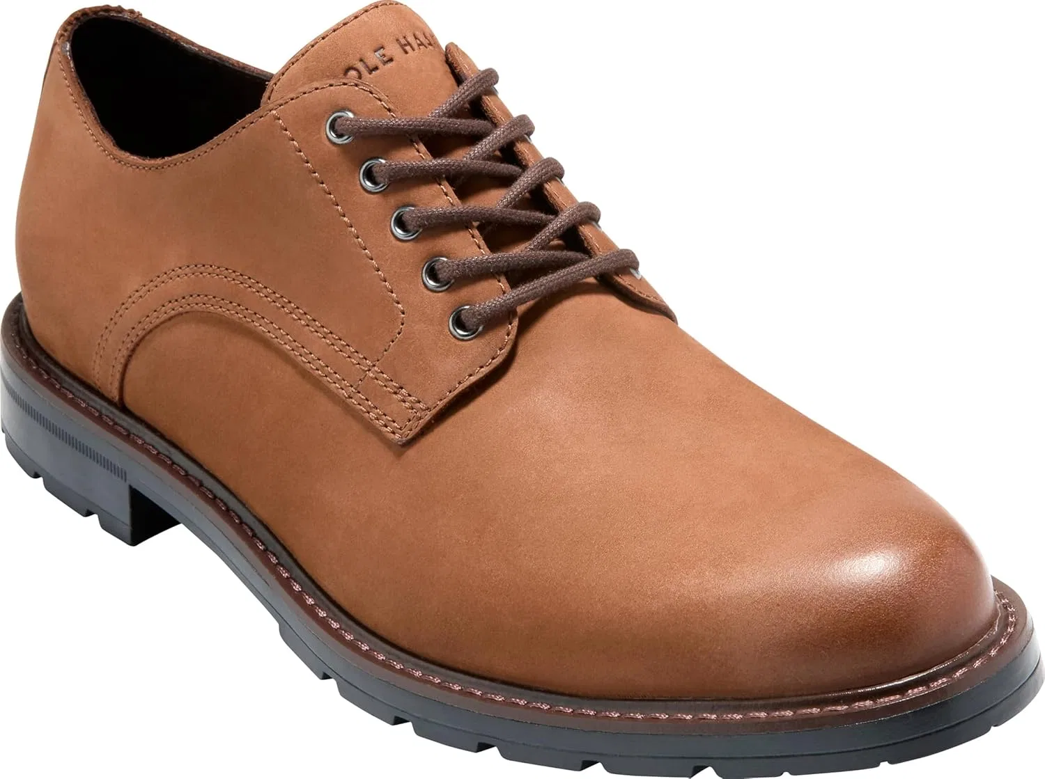 Мужские туфли Cole Haan - Chamberlin Grand Plain Toe Oxford, Brt Tan Nbk Blk Wr — фото 4