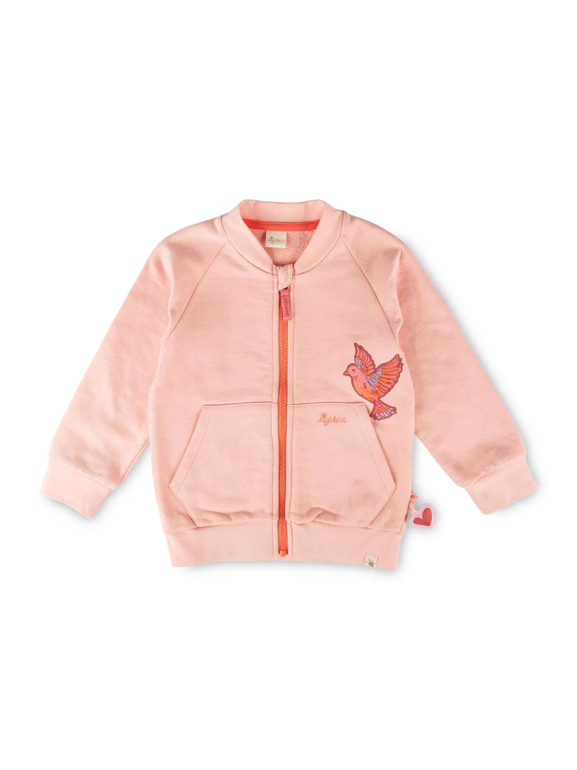 Толстовка на молнии Sigikid Sweatjacke Pink Birds светло-розового цвета