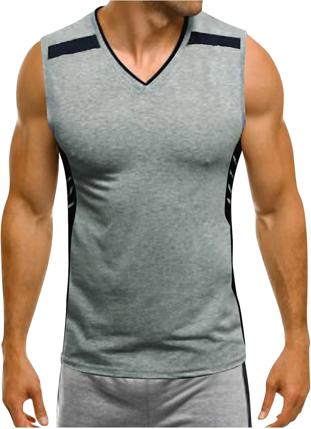 

Мужская майка для тренировок sleeveless slim fit v-neck QUNPIU