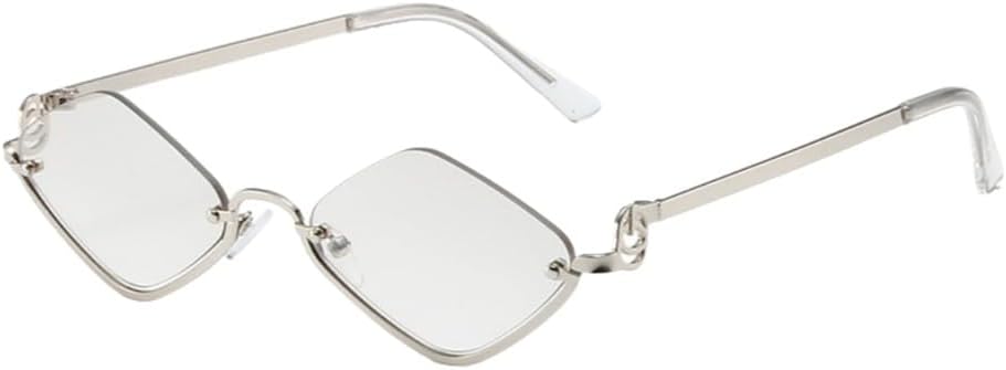 

Солнцезащитные очки в металлической полуободковой оправе, модные маленькие солнцезащитные очки в форме ромба в полуободковой оправе, простые пляжные солнцезащитные очки UV400 UJNHGQ, Silver Silver