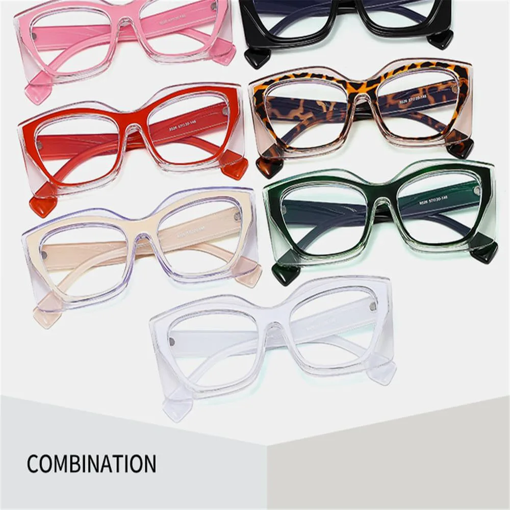 

Солнцезащитные очки в прозрачной оправе «кошачий глаз» с прозрачными линзами, женские, с защитой от УФ-излучения UV400, мужские и женские FYTUP, Leopard Tea