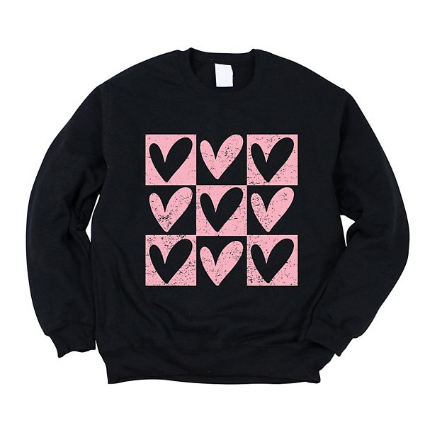 

Свитшот женский с принтом в клетку и розовым сердцем Simply Sage Market, Midnight