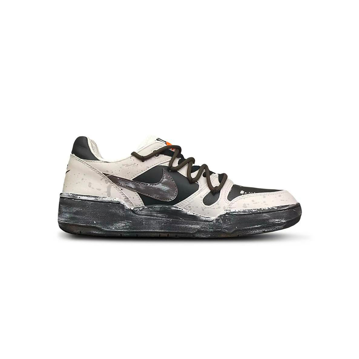 Nike Мужские низкие скейтбордные кроссовки Full Force Tower Rabbit Creative, черный с белым — фото 3
