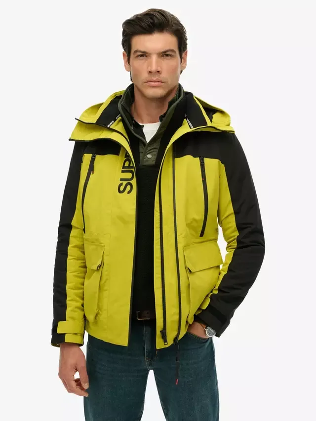Ветровка с цветовыми блоками, восково-желтая Superdry