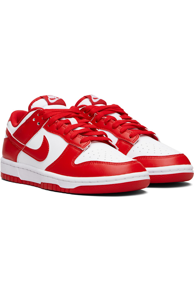 Nike Белые и красные низкие ретро-кроссовки Dunk — фото 4