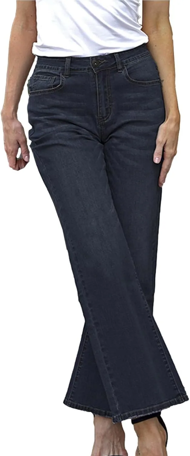 

Uillui широкие джинсы для женщин прямые с высокой посадкой