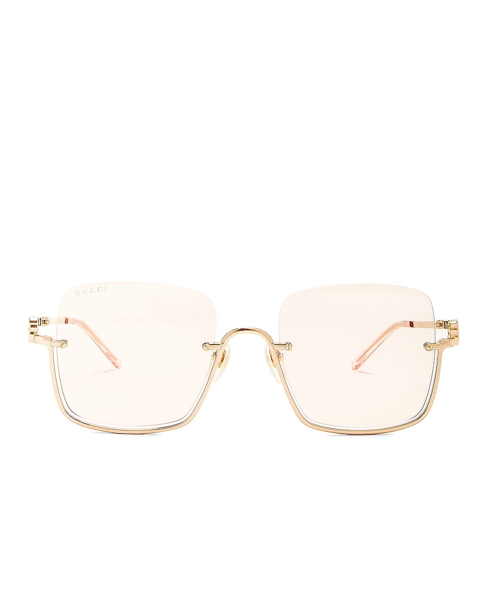 

Солнцезащитные очки Gucci Square, цвет Gold & Light Yellow