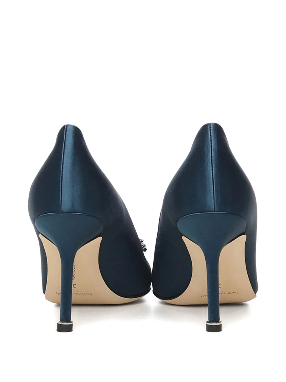 Туфли-лодочки на каблуке с украшением Manolo Blahnik, синий — фото 3