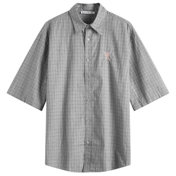

Рубашка Sandrok из хлопка в мелкую клетку Acne Studios, серый