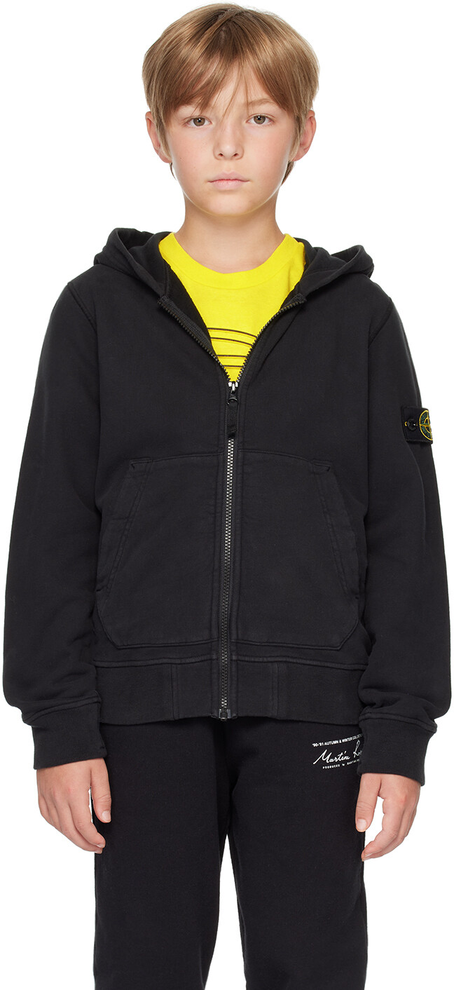 

Детская толстовка с капюшоном на молнии Stone Island Junior