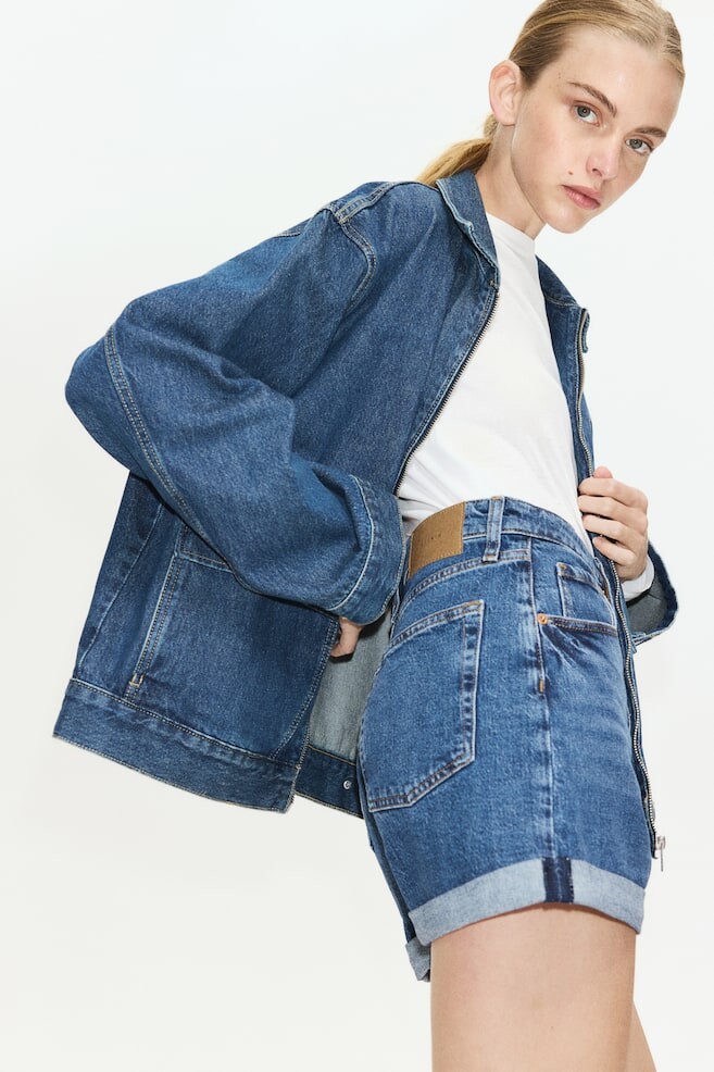 

Джинсовые шорты Mom ультра высокие H&M, синий