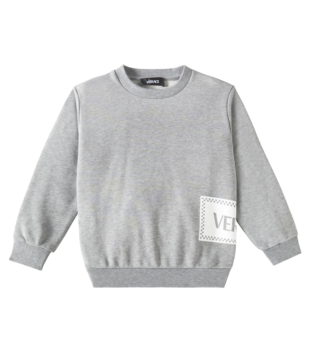 

Хлопковая толстовка с логотипом 90-х Versace Kids, Greymelange+White