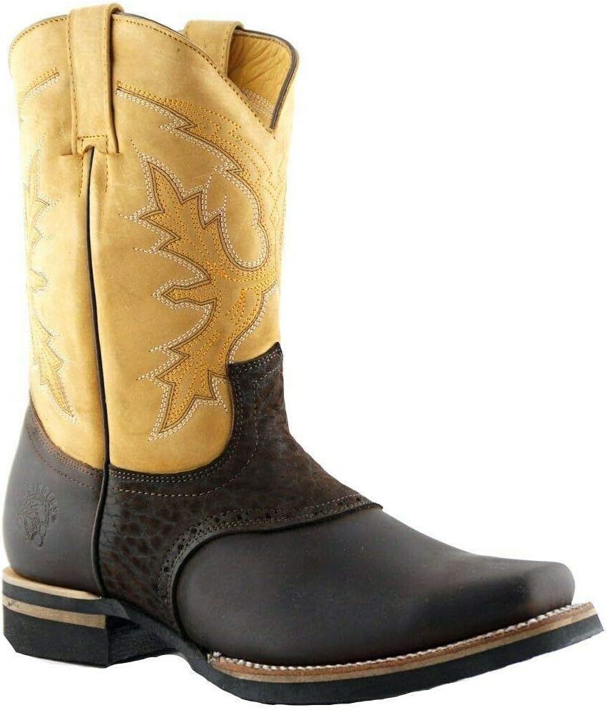 

Унисекс сапоги-чанкери Grinders Frontier из коричневой кожи с квадратным носком и голенищем Челси