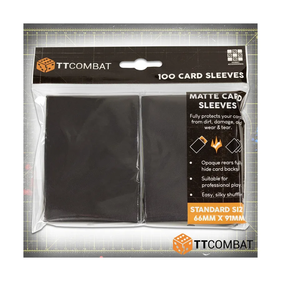 

Матовые рукава для карточек — черные (100), Card Sleeves & Storage (TT Combat)