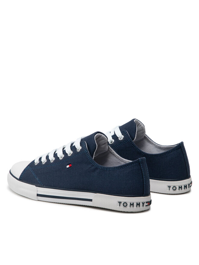 Тканевые кроссовки Low Cut Lace-Up Sneaker T3X4-32207-0890 Tommy Hilfiger, темно-синий — фото 3
