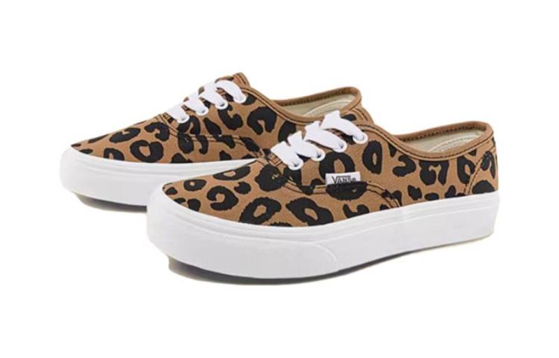Низкие детские кеды из холста черно-бело-коричневые Vans для детей 3-7 лет — фото 3